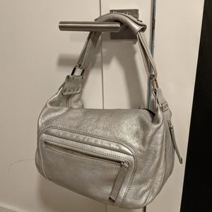 Mint! TOD'S Silver Leather Shoulder Bag